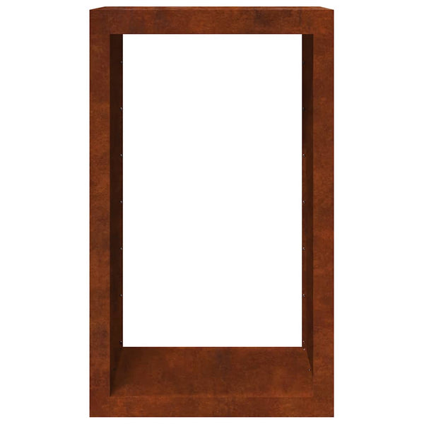 Brennholzregal aus wetterfestem Stahl 60x40x100 cm