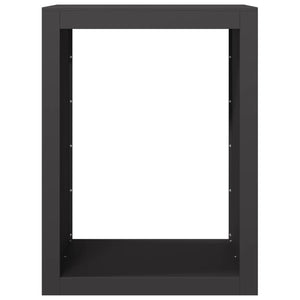 Schwarzes Brennholzregal aus Stahl, 60x40x80 cm