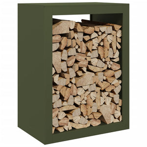 Brennholzregal Grün Stahl 60x40x80cm