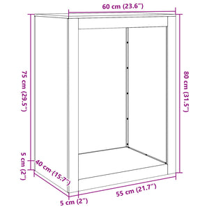 Edelstahl Brennholzregal 60x40x80 cm