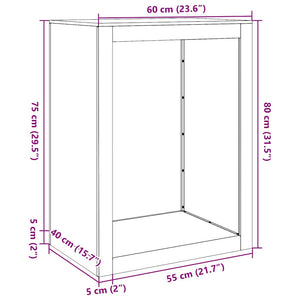 Brennholzregal Verzinkt 60x40x80cm