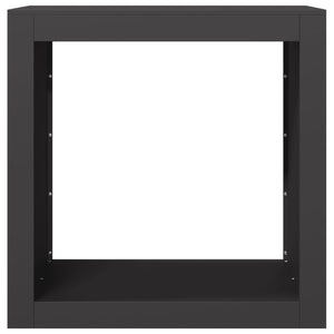 Schwarzes Brennholzregal aus Stahl, 60cm