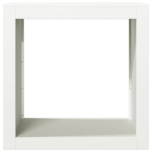 Weißes Brennholzregal aus Stahl, 60 cm