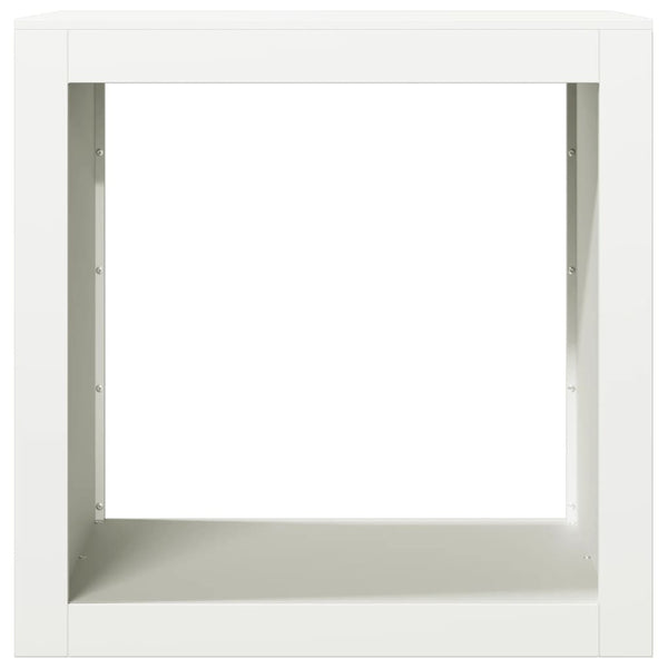 Weißes Brennholzregal aus Stahl, 60 cm
