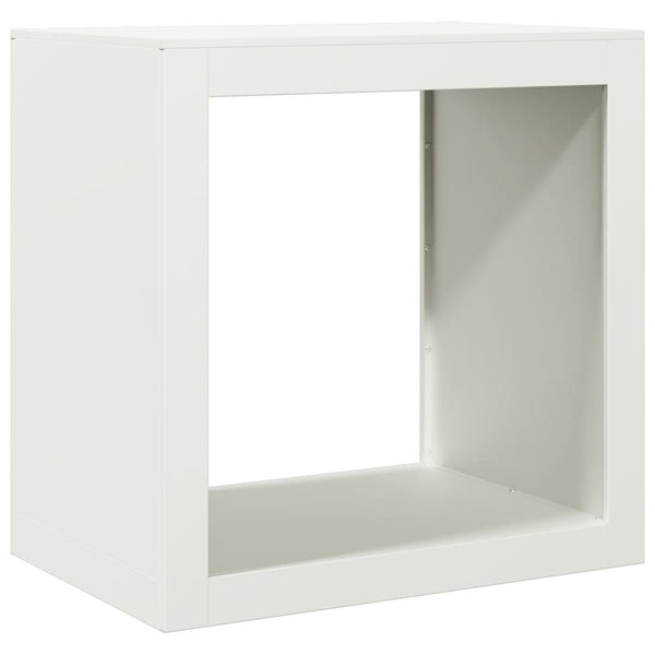 Weißes Brennholzregal aus Stahl, 60 cm