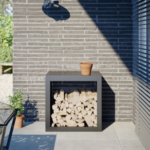 Brennholzregal Anthrazit Stahl 60x40x60cm