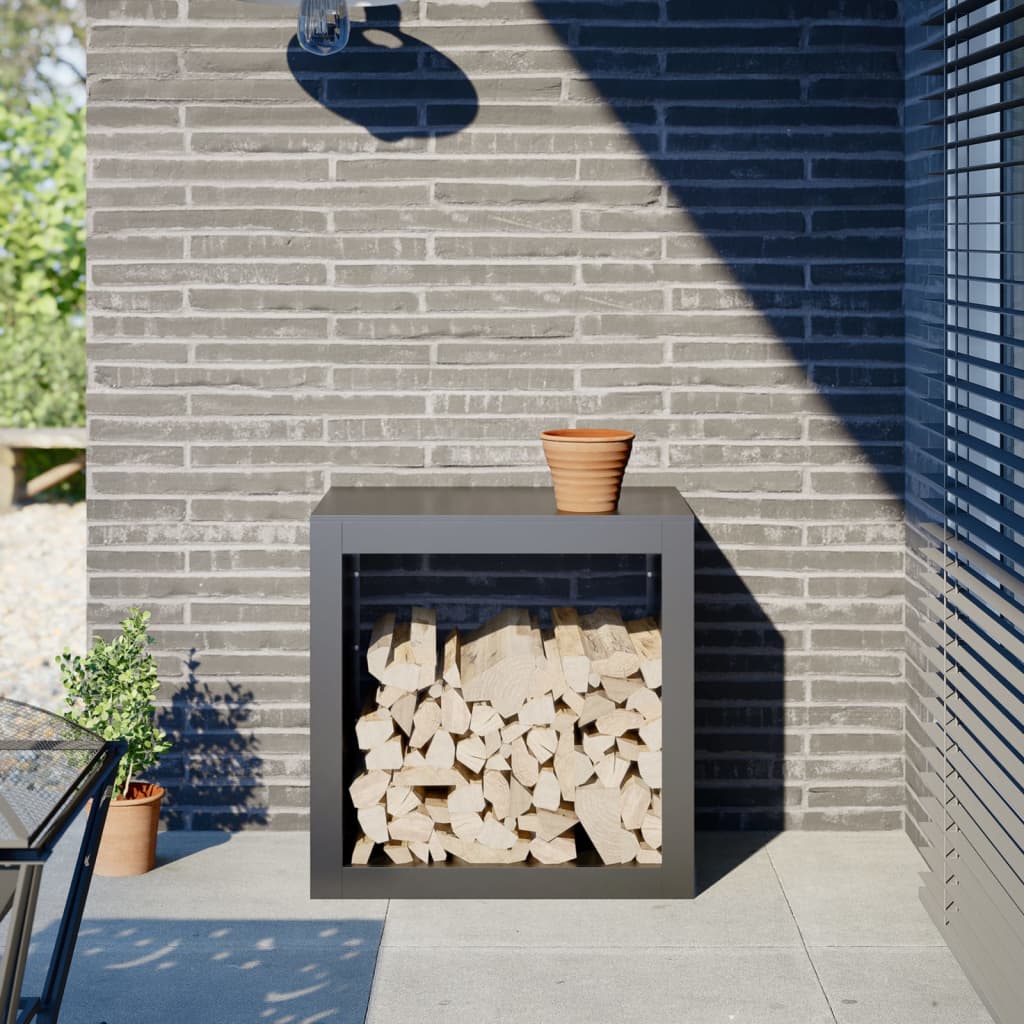 Brennholzregal Anthrazit Stahl 60x40x60cm