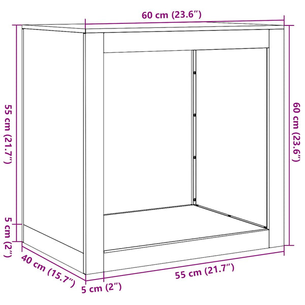 Brennholzregal 60 cm aus wetterfestem Stahl