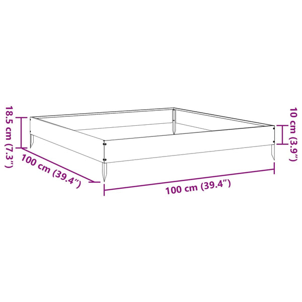 Schwarzes Hochbeet Stahl 100x100 cm
