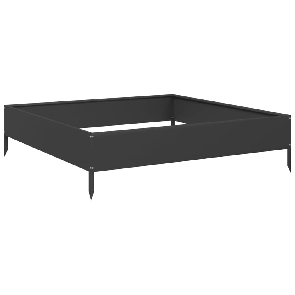 Hochbeet Schwarz Stahl 100x100x26 cm