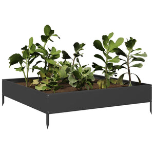 Hochbeet Schwarz Stahl 100x100x26 cm