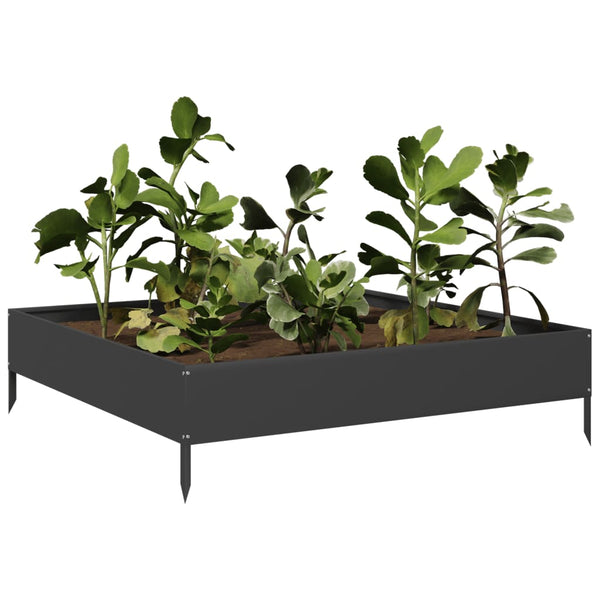 Hochbeet Schwarz Stahl 100x100x26 cm