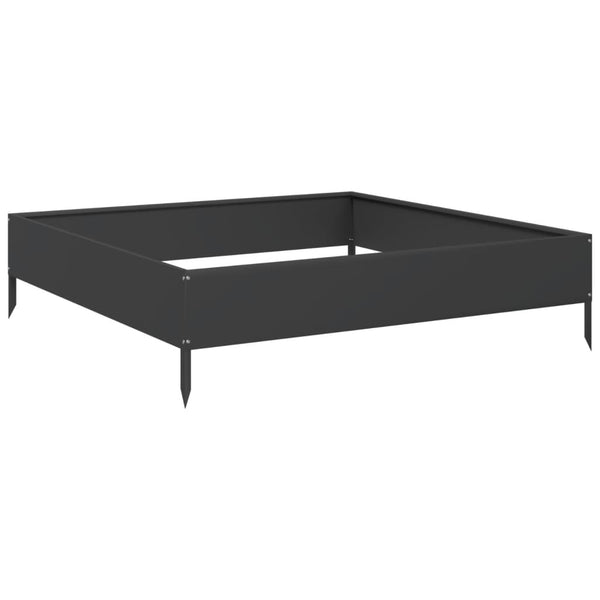 Hochbeet Schwarz Stahl 100x100x26 cm