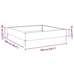 Hochbeet Anthrazit 100x100 cm Stahl
