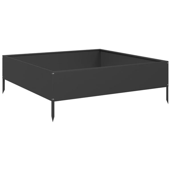Hochbeet Schwarz 100x100 cm Stahl