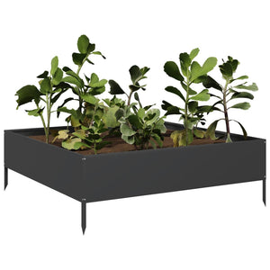 Hochbeet Schwarz 100x100 cm Stahl