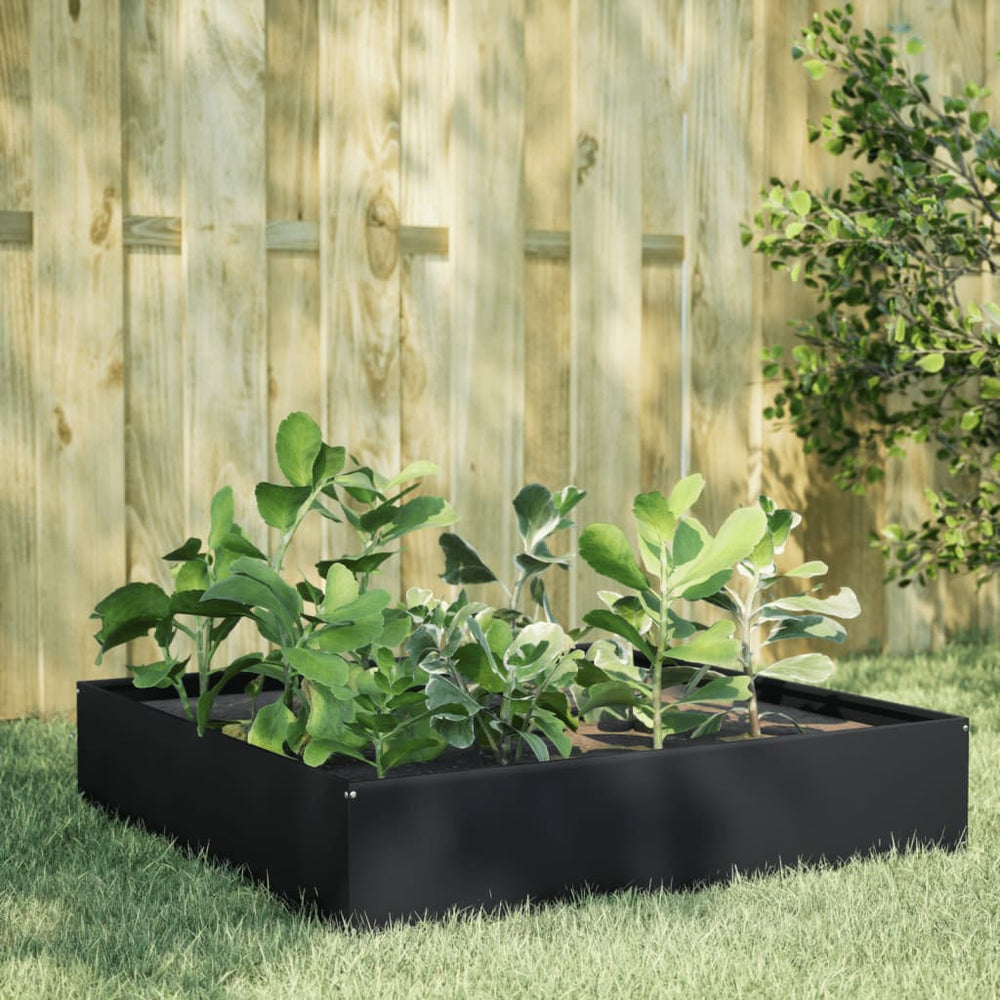 Hochbeet Schwarz 100x100 cm Stahl