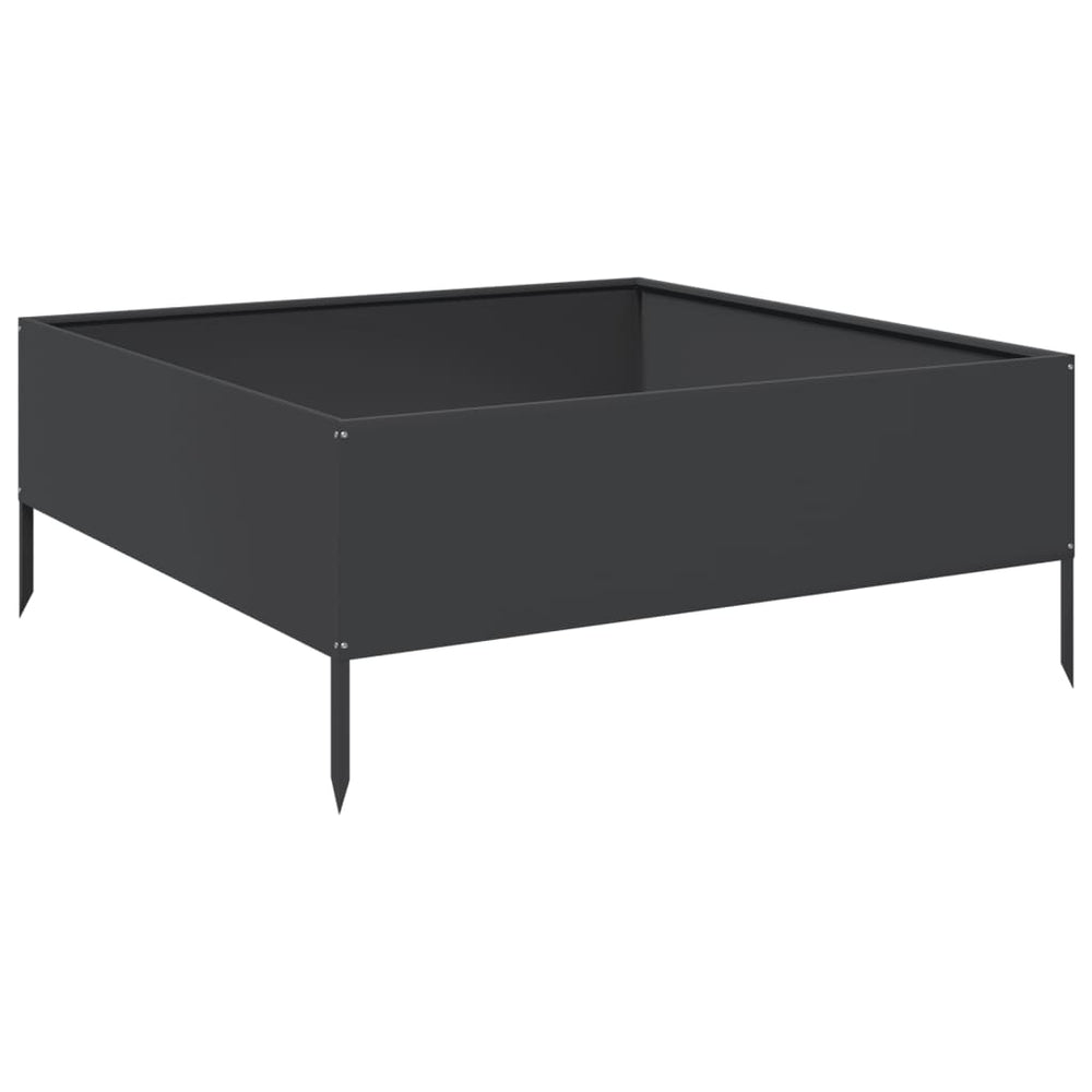 Schwarzes Stahl Hochbeet 100x100x25 cm