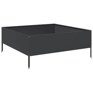 Schwarzes Stahl Hochbeet 100x100x25 cm