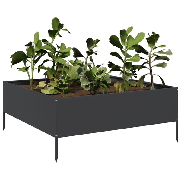 Schwarzes Stahl Hochbeet 100x100x25 cm