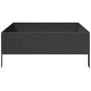 Schwarzes Stahl Hochbeet 100x100x25 cm