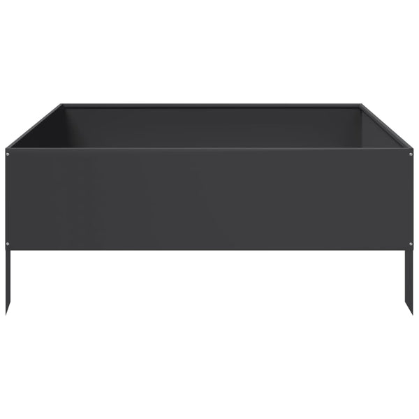 Schwarzes Stahl Hochbeet 100x100x25 cm