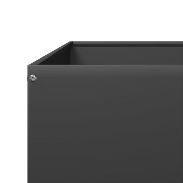 Schwarzes Stahl Hochbeet 100x100x25 cm