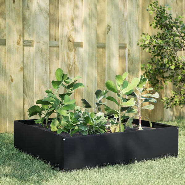 Schwarzes Stahl Hochbeet 100x100x25 cm