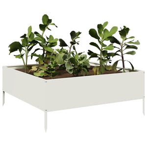 Hochbeet Weiß 100x100 cm Stahl