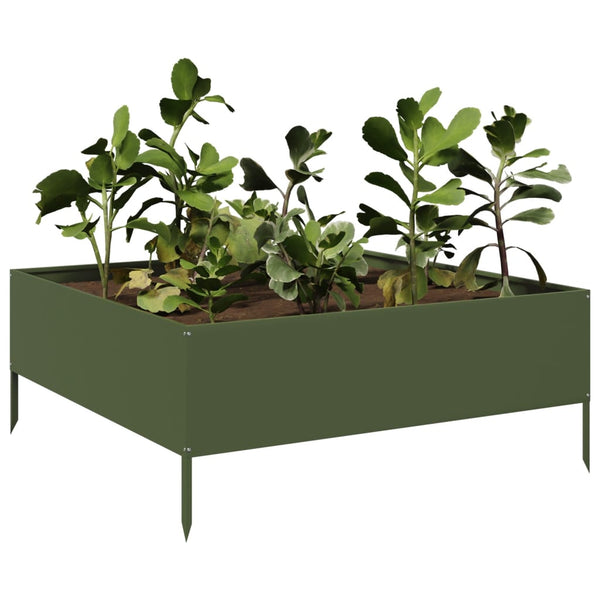 Hochbeet Olivgrün 100x100x25 cm