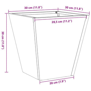 Pflanzkübel 30x30x30 cm aus wetterfestem Stahl