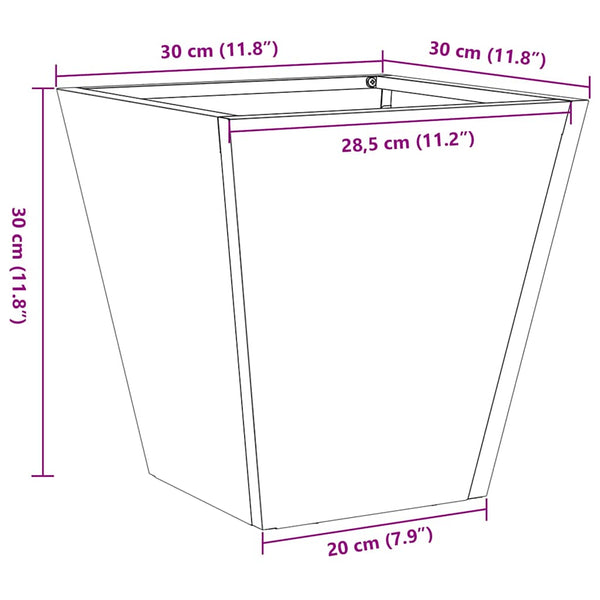 Pflanzkübel 30x30x30 cm aus wetterfestem Stahl