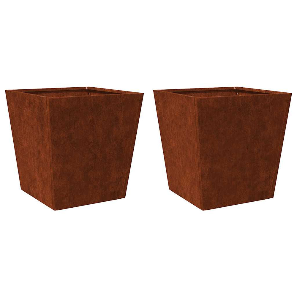 Pflanzkübel 2er Set 40x40 cm Cortenstahl