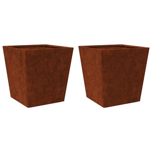 Pflanzkübel 2er Set 40x40 cm Cortenstahl