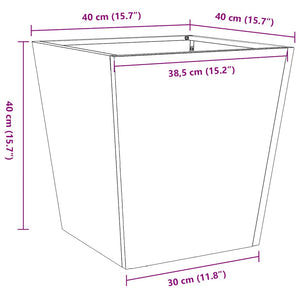 Pflanzkübel 2er Set 40x40 cm Cortenstahl
