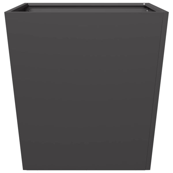 Pflanzkübel Set, 50cm Stahl, Schwarz, 2 Stk.