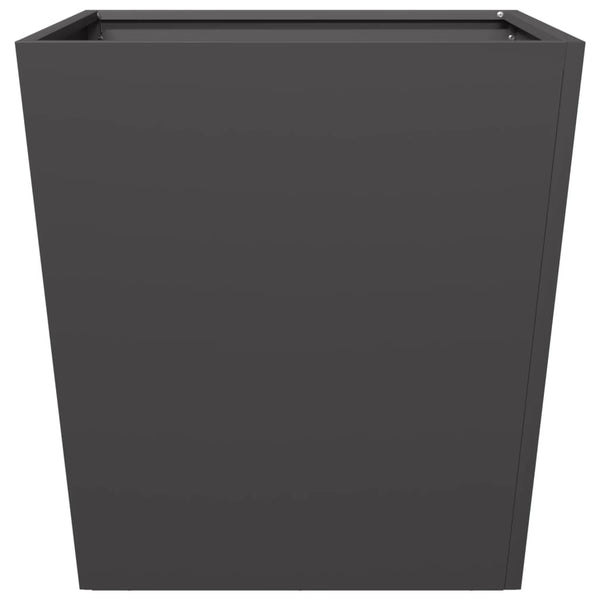 Pflanzkübel Set, 50cm Stahl, Schwarz, 2 Stk.