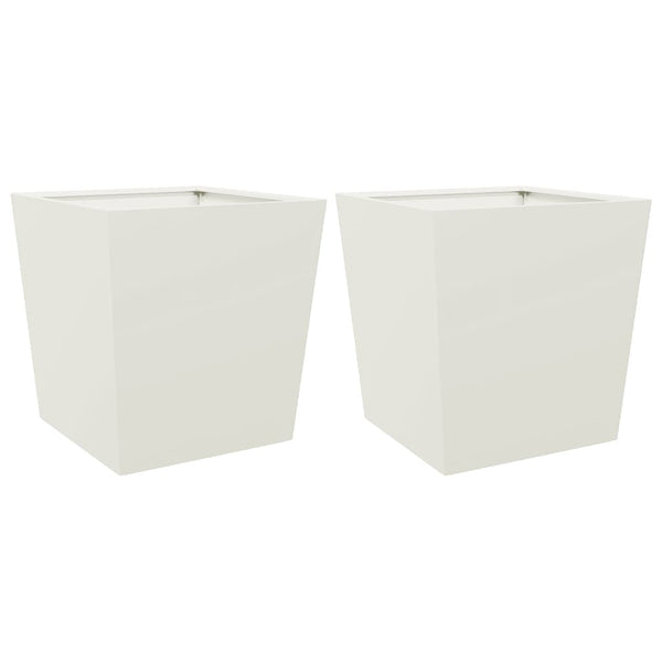 Pflanzkübel 2er Set Weiß 50x50x50cm