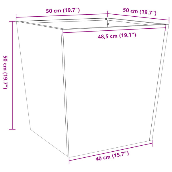 Pflanzkübel 2er Set Weiß 50x50x50cm