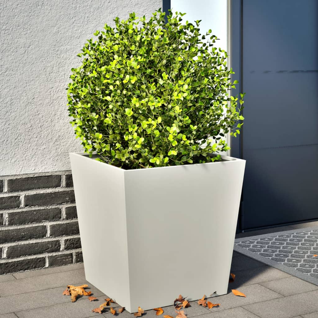 Pflanzkübel 2er Set Weiß 50x50x50cm