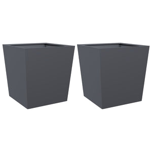 Anthrazit Pflanzkübel Set 2x Stahl 50x50x50