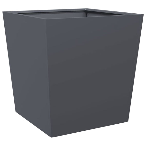 Anthrazit Pflanzkübel Set 2x Stahl 50x50x50