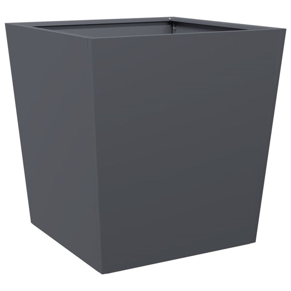 Anthrazit Pflanzkübel Set 2x Stahl 50x50x50