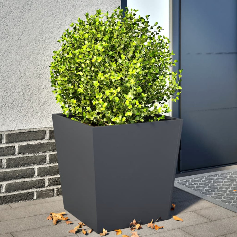 Anthrazit Pflanzkübel Set 2x Stahl 50x50x50