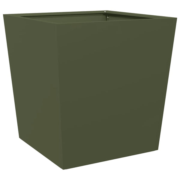 Pflanzkübel 2er Set Olivgrün 50x50x50 Stahl