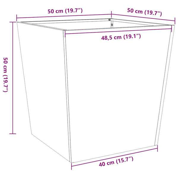 Pflanzkübel 2er Set 50x50 Verzinkt