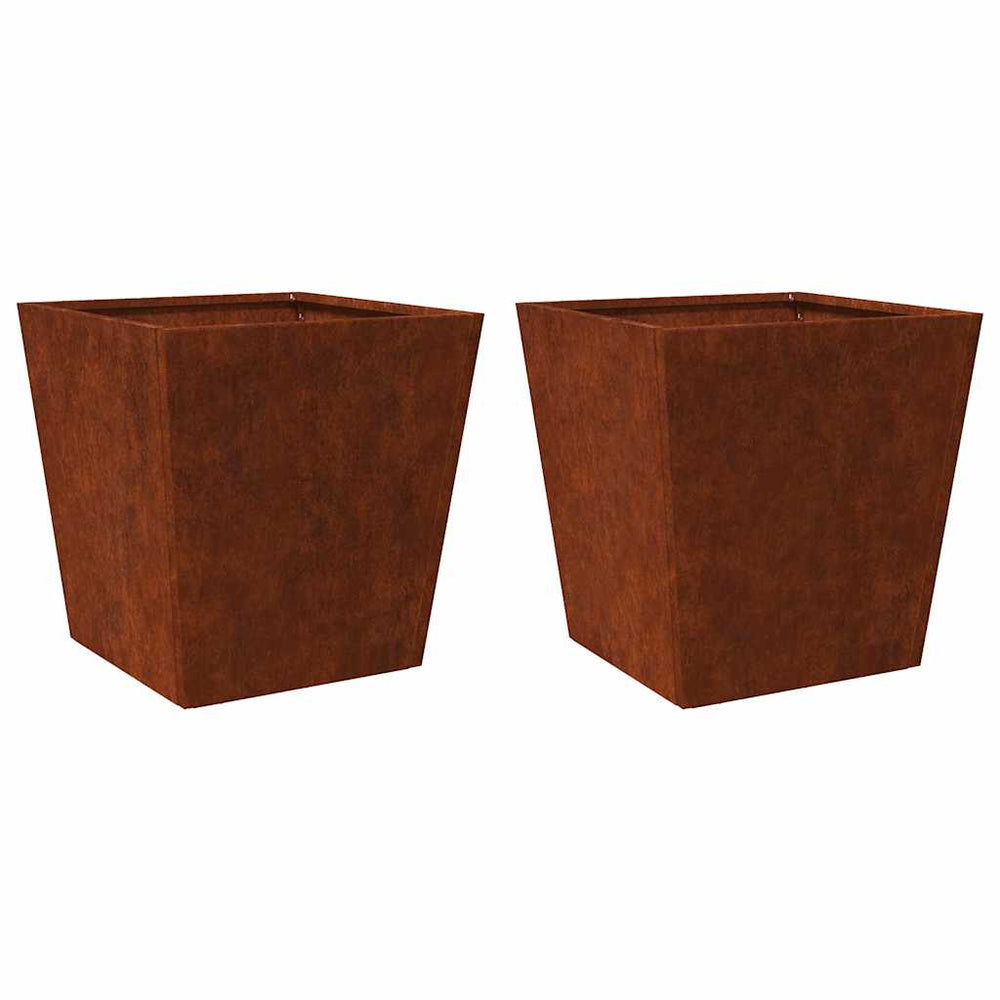 Pflanzkübel 2er Set 50x50x50 cm Stahl