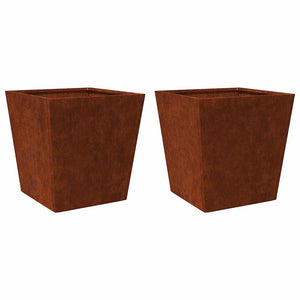 Pflanzkübel 2er Set 50x50x50 cm Stahl