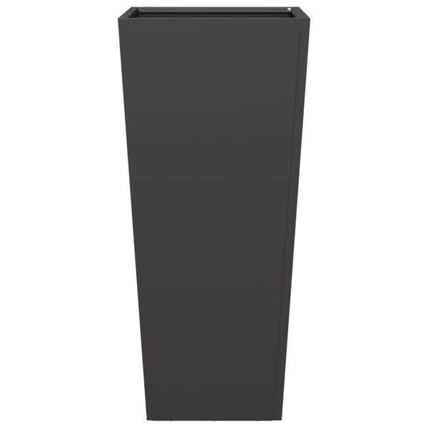Pflanzkübel Set, Stahl, 35x35x75cm, Schwarz, 2 Stk.