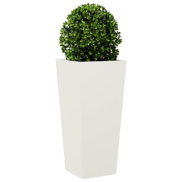 Weiße Pflanzkübel 2er Set Stahl 35x35x75cm